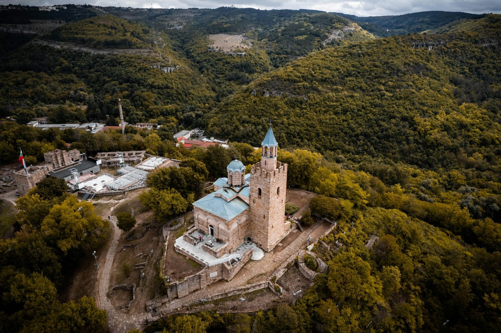 View of Tsarevets Castle in Veliko Tarnovo near Elena Bulgaria